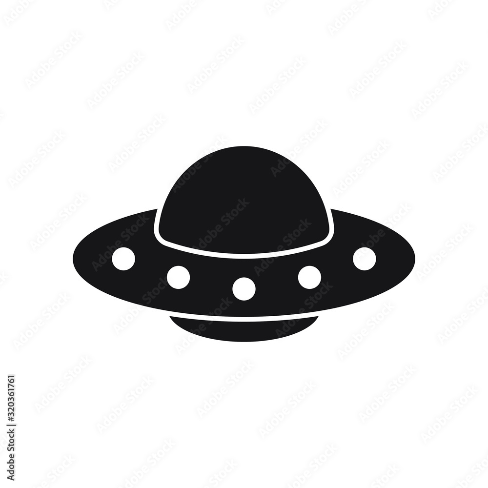 Cartoon UFO icon, vector illustration on white background Cartoon UFO icon, vector illustration on white background