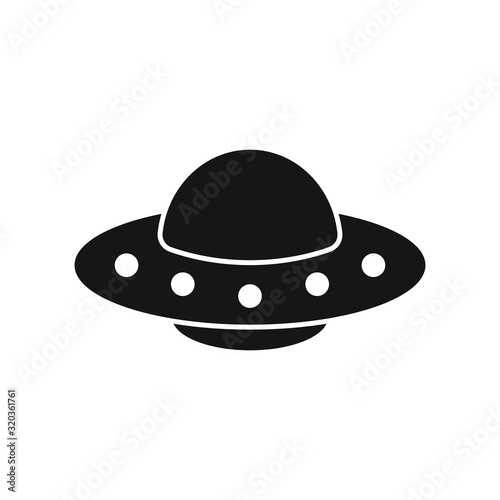 Cartoon UFO icon, vector illustration on white background