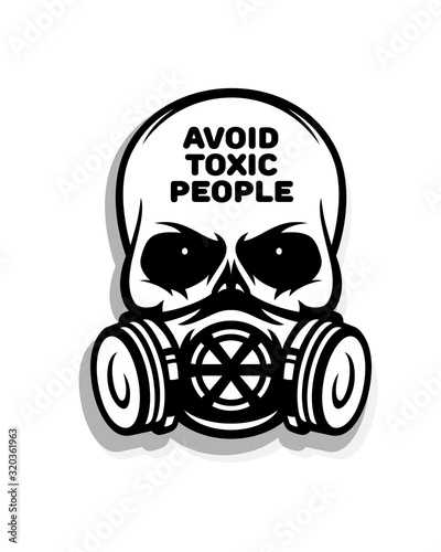 Skull in gas mask vector illustration.