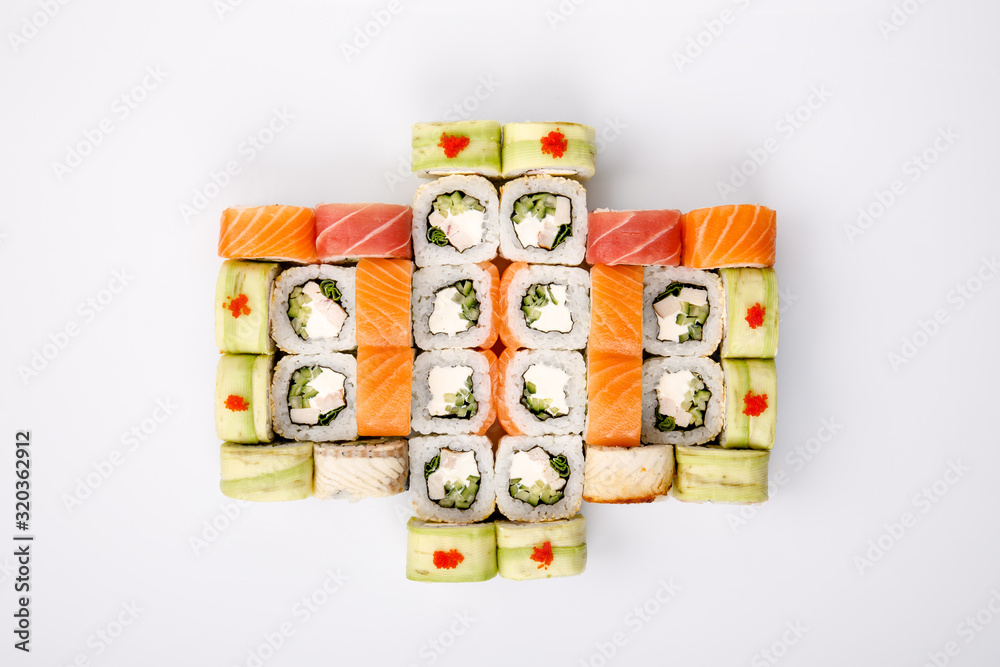 set of rolls on a light background for the menu13 set of rolls on a light background for the menu13