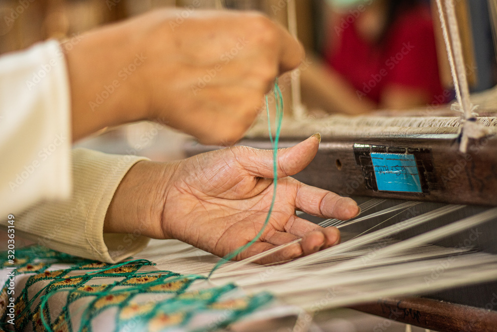 hand woven fabric in luang Prabang