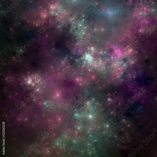 Dark colorful fractal nebula  digital artwork for creative graphic design