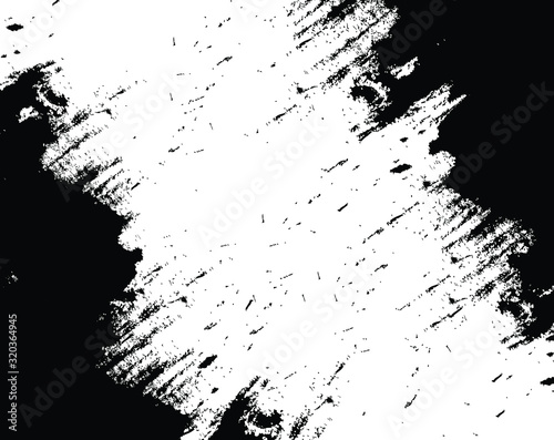 Grunge Black And White Urban Vector Texture Template. Dark Messy Dust Overlay Distress Background. Easy To Create Abstract Dotted, Scratched, Vintage Effect With Noise And Grain 