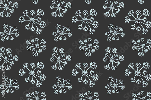 Seamless pattern bacteria biology organisms. Virus infection epidemic sick. Health background. Medical genetics bacteriological Microorganism.