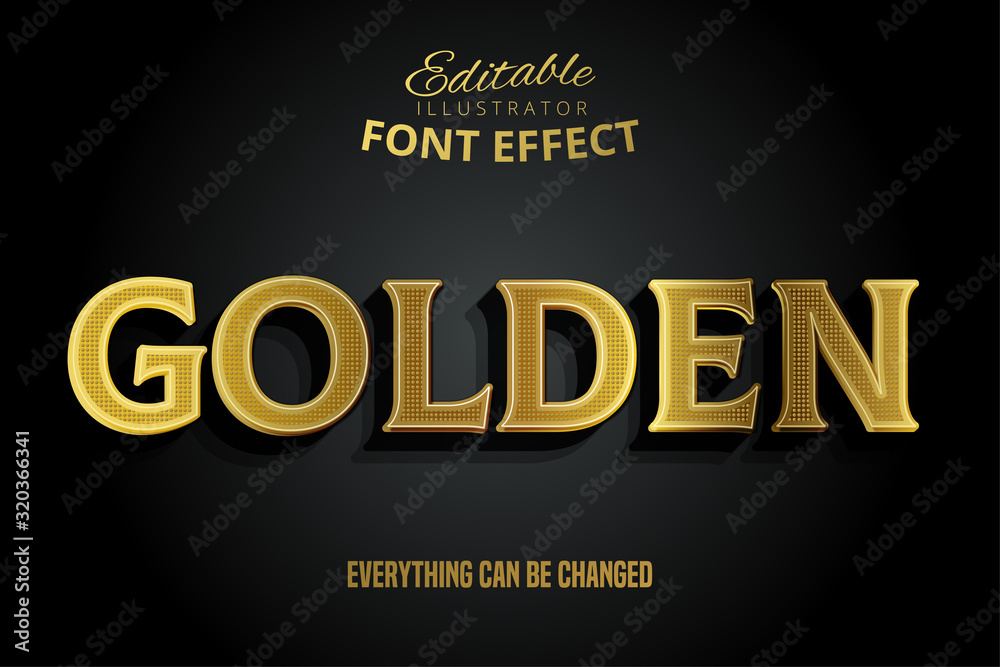 Fototapeta premium Golden text, editable font effect
