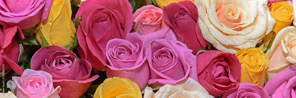 Background of bouquets of flowers. Roses. Design. Close up. Background of bouquets of flowers. Roses. Design. Close up.