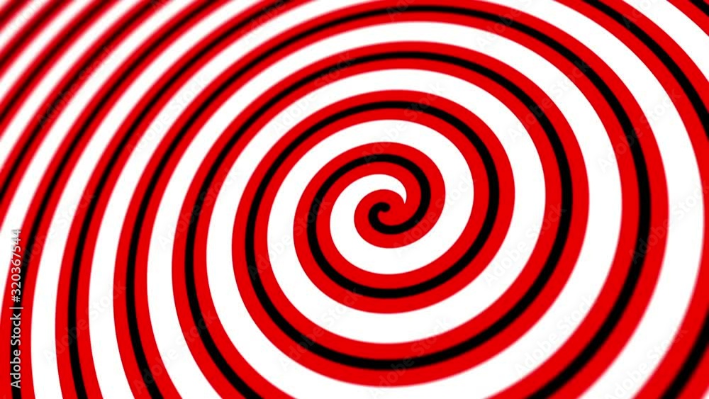 Hypnotic red and white circus spiral motion background - loopable and full hd.