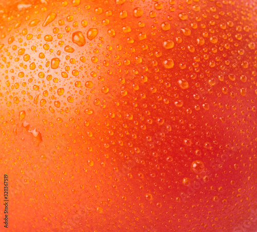 close-up macro view of Fresh raw tasty tomatoes