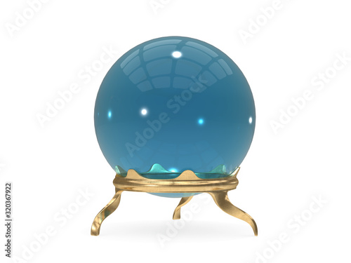 Wizard crystal ball 3d rendering
