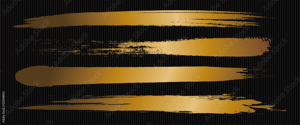 Obraz premium アナログタッチ素材:筆の質感 墨 インク 筆模様 波模様