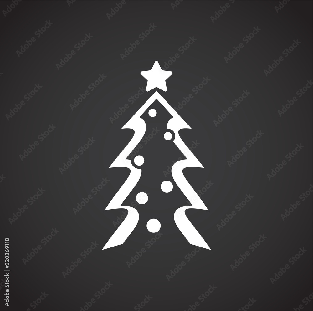 Christmas tree icon on background for graphic and web design. Creative illustration concept symbol for web or mobile app