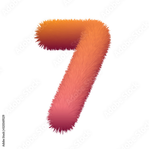 Number, Fur, Fluffy vector template