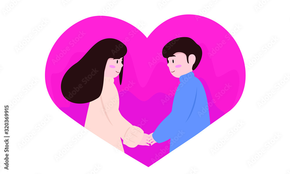 Cute Couple vector illustration for valentines day Cute Couple vector illustration for valentines day