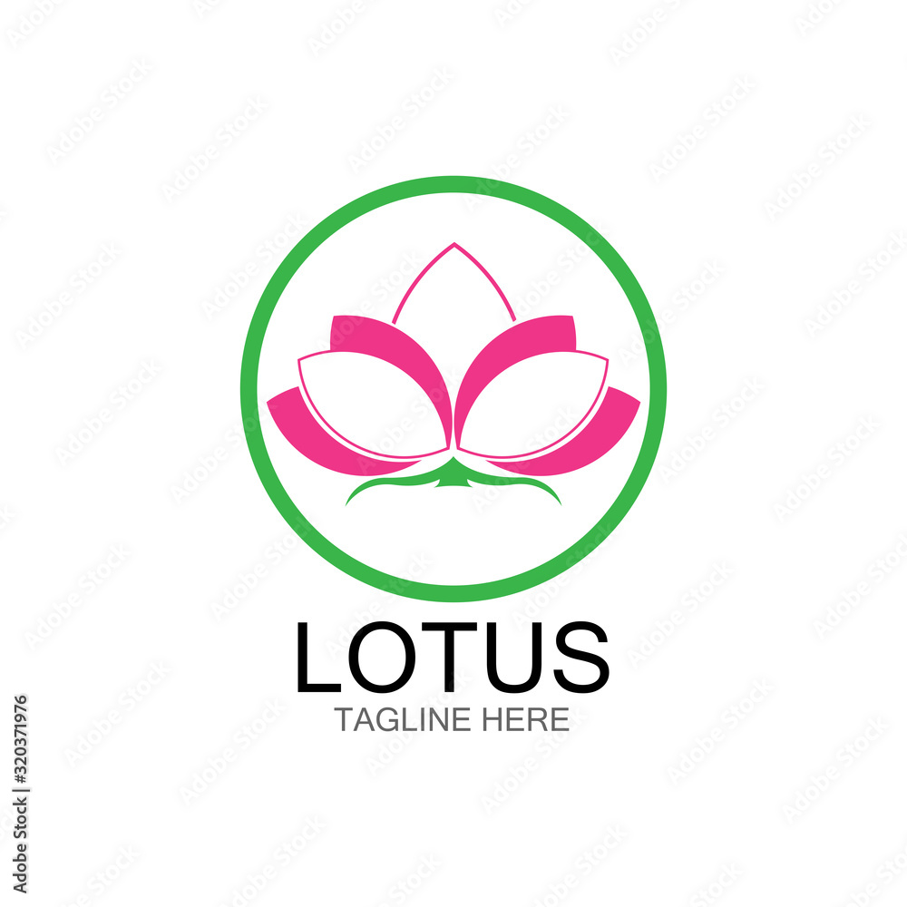Obraz premium lotus flowers design logo Template icon
