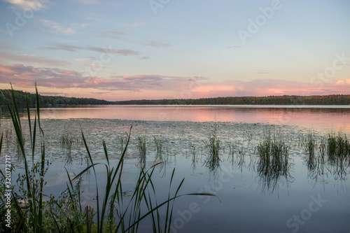 sunset over lake