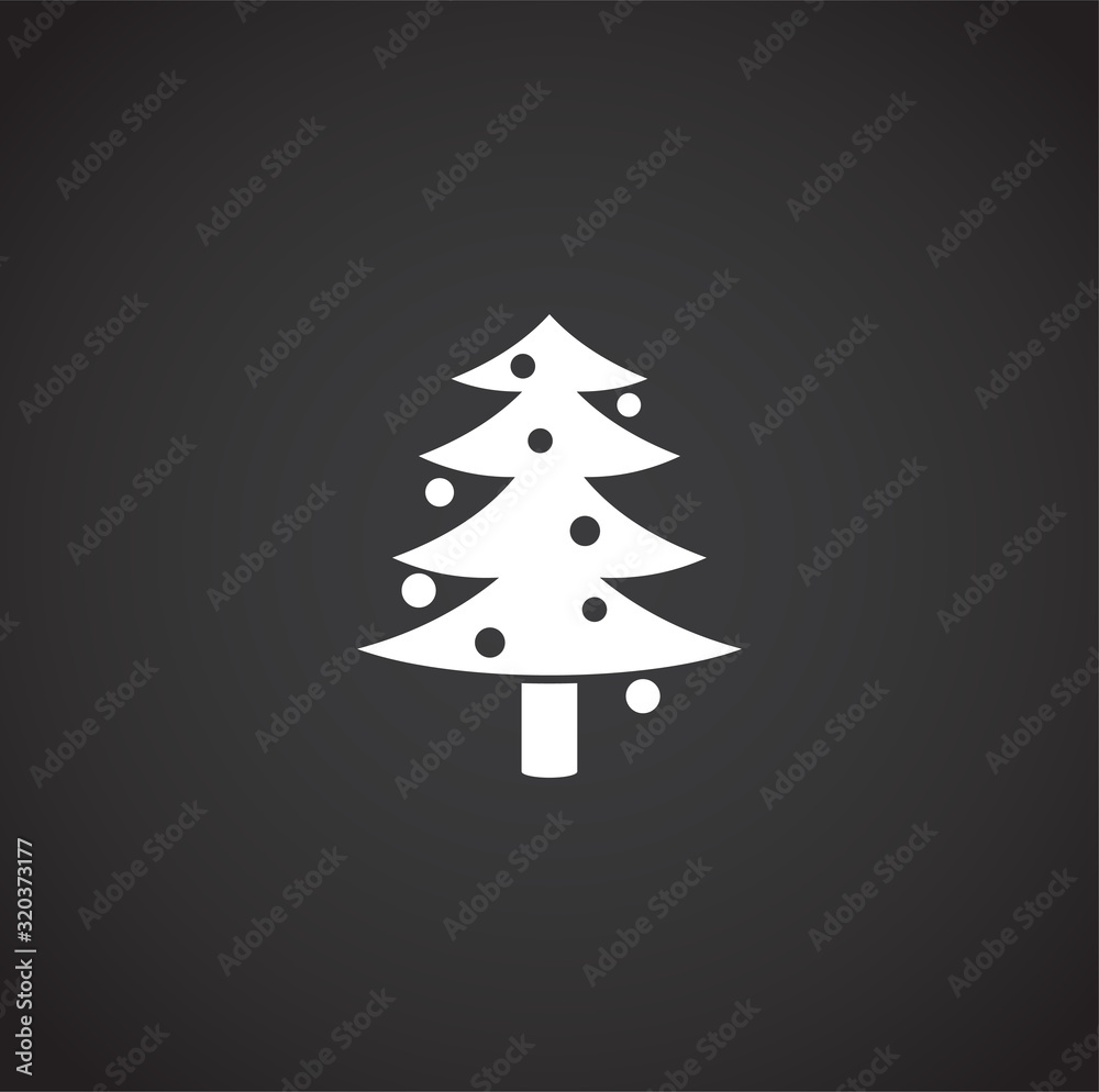 Christmas tree icon on background for graphic and web design. Creative illustration concept symbol for web or mobile app