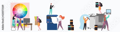 Typography services vector concept for web banner, website page