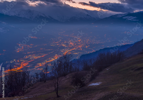 Bad Weather mountain panorama at night