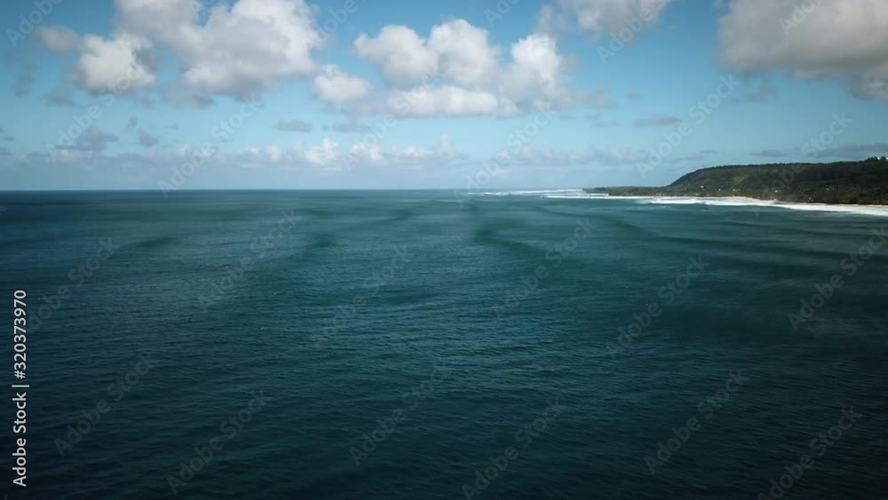 Winter Swell During Surf Season on Oahu North Shore, Drone Hyperlapse