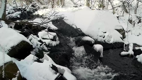 water rushing in winter