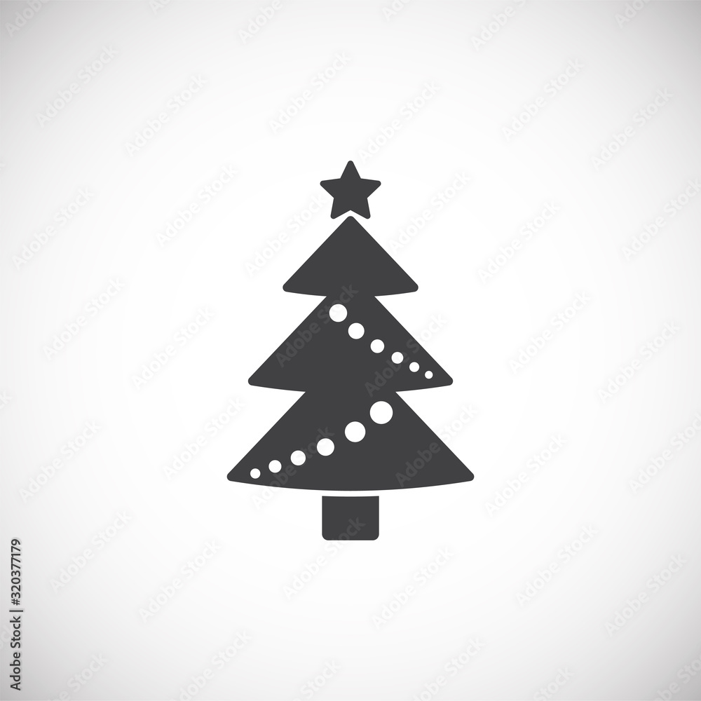 Christmas tree icon on background for graphic and web design. Creative illustration concept symbol for web or mobile app