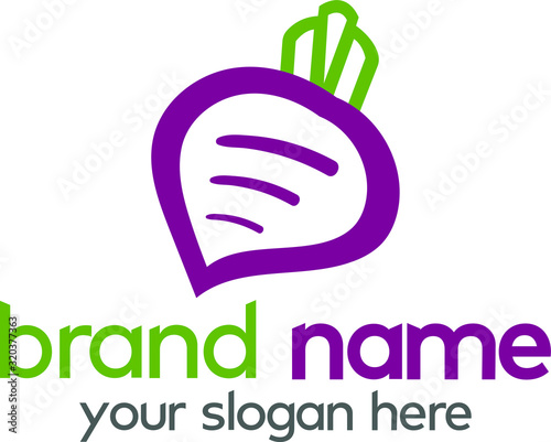 Organic food taro logo vector usable