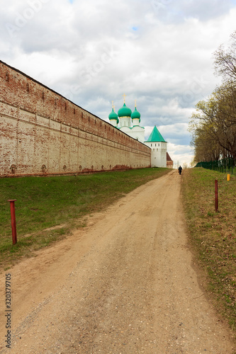 Wall and Entrance to of ancient russian Monastery of Sts Boris and Gleb near Rostov the Great Ancient walls of the Monastery of Saints Boris and Gleb. Borisoglebsky, Yaroslavl Oblast, Russia photo