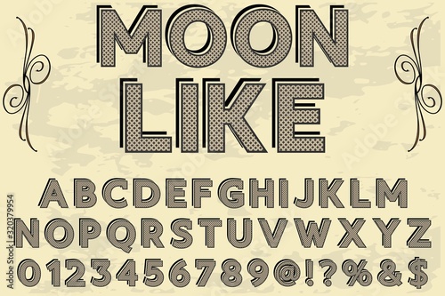 Font alphabet. Script abc Typeface handcrafted handwritten vector label design 