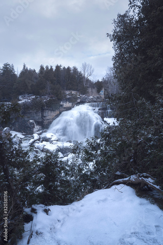Inglis Falls Waterfall During Winter photo