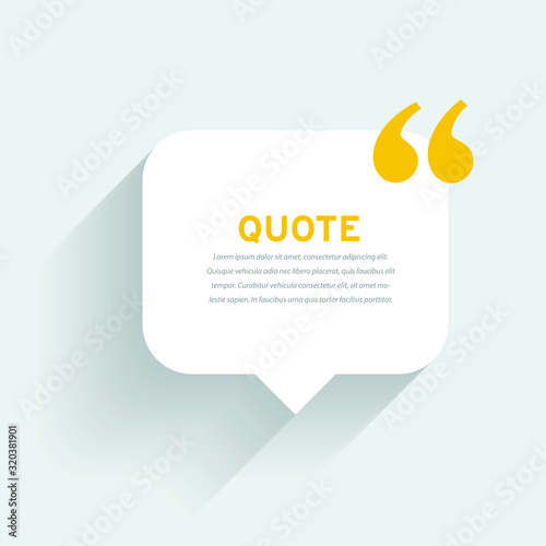 Quote modern design element. Creative quote and comment text frame template