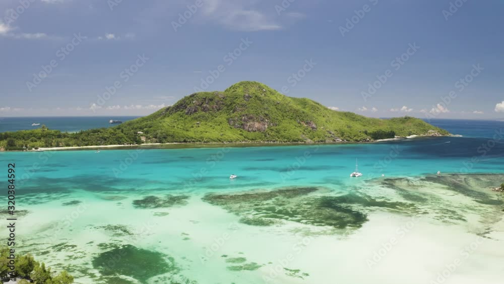 Aerial of Beautiful Seychelles Islands with Lovely Blue Seascape View Aerial of Beautiful Seychelles Islands with Lovely Blue Seascape View