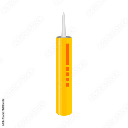 Vector design of tube and super icon. Graphic of tube and caulk stock symbol for web.