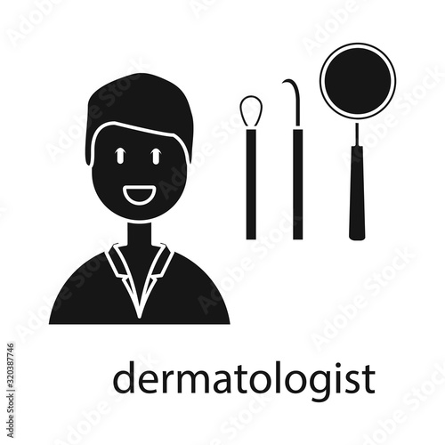 Vector illustration of dermatologist and scar symbol. Collection of dermatologist and dermatology stock symbol for web.