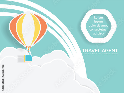 Travel agent design. Balloon travel agent. Vector