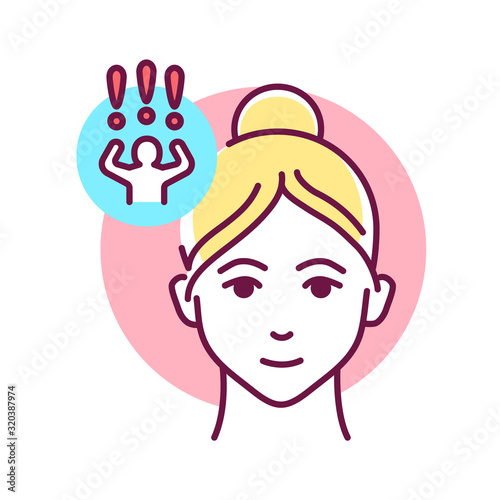 Self control color line icon. Ability to regulate one's emotions, thoughts, and behavior in the face of temptations and impulses. Pictogram for web page, mobile app, promo. Editable stroke.