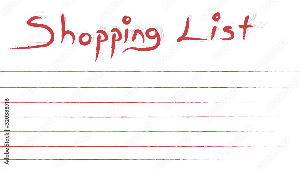 Shopping list hand writing template background Shopping list hand writing template background
