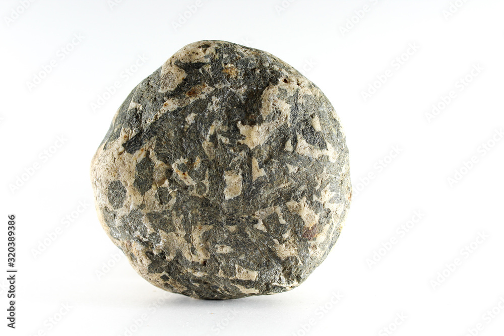 Rounded stone on a white background