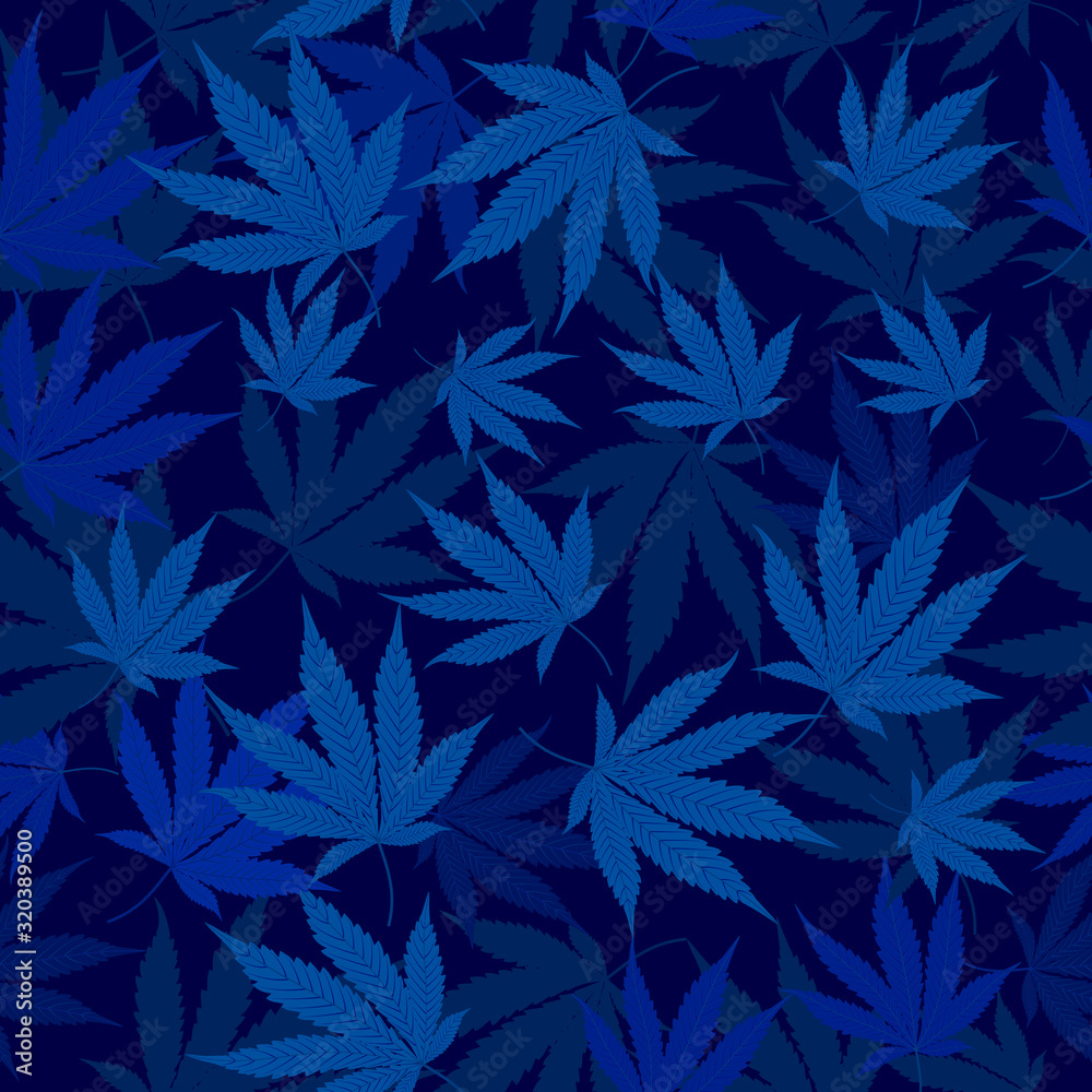 Medical marijuana leaves seamless pattern