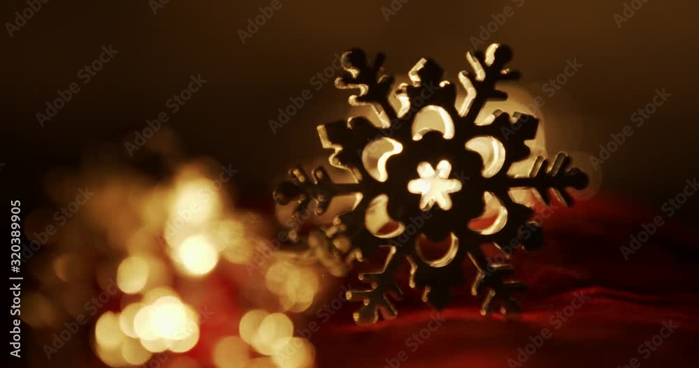 Christmas snowflake garland shines dim Christmas snowflake garland shines dim