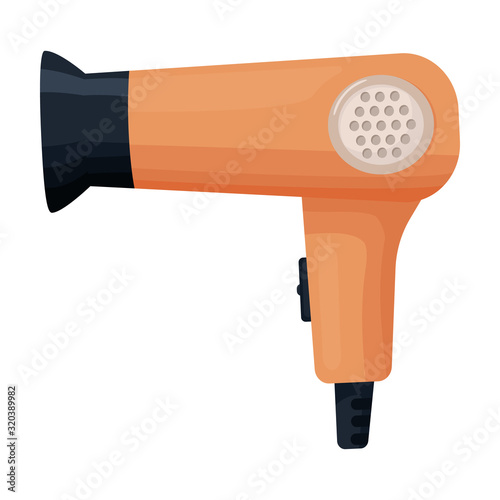Hair dryer vector icon.Cartoon vector icon isolated on white background hair dryer .