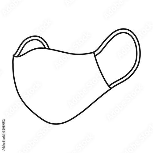 Medical mask vector icon.Outline,line vector icon isolated on white background medical mask.
