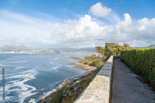 view of the estuary of Vigo  from the castle of Baiona in Galicia  Spain