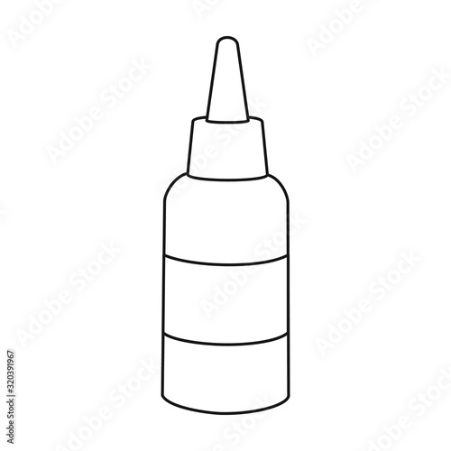 Spray for nasal vector icon.Outline,line vector icon isolated on white background spray for nasal .