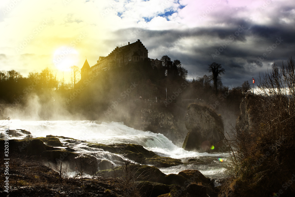 Fototapeta premium Waterfall in Switzerland on the rhine river