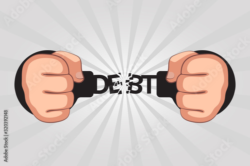 Concept of debt repayments by debtor and getting free from loans