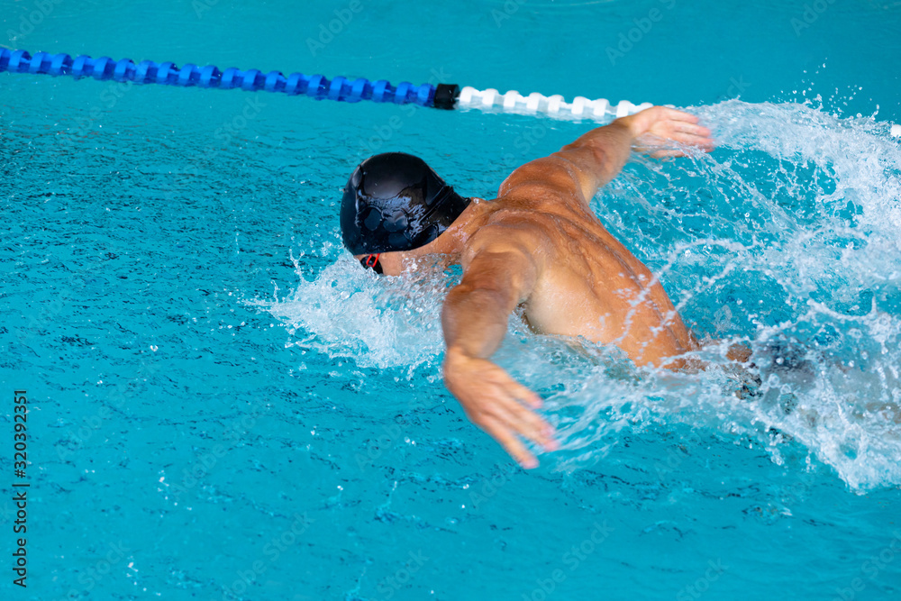 Swimmer swimming in the pool