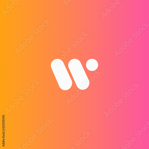 w letter logo with orange gradient modern look minimal