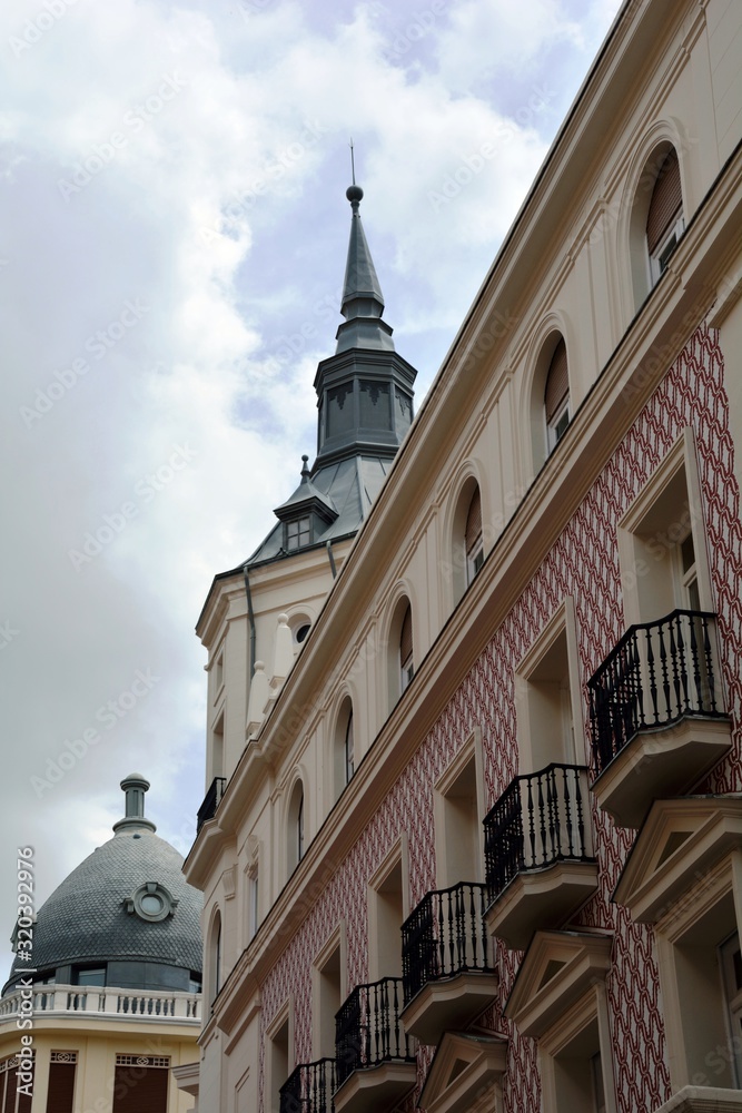 Obraz premium facade of an old building with balconies