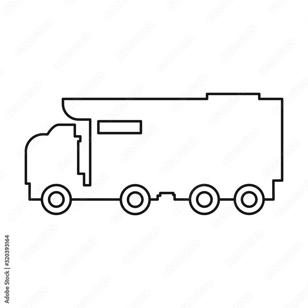 Truck vector icon.outline vector icon isolated on white background truck . Truck vector icon.outline vector icon isolated on white background truck .