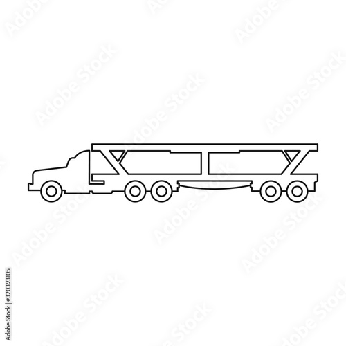 Truck vector icon.outline vector icon isolated on white background truck .